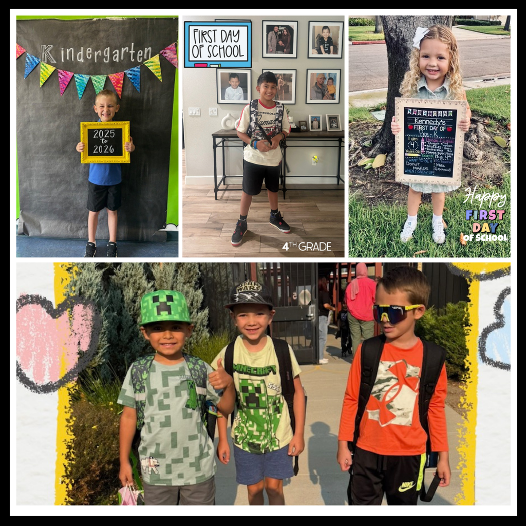 Smiling students, Happy First Day of School