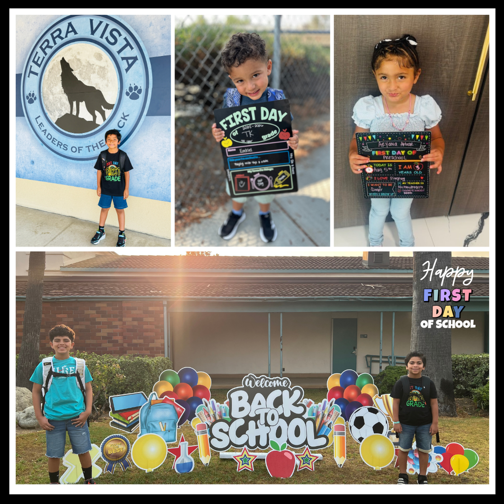 Smiling students, Happy First Day of School
