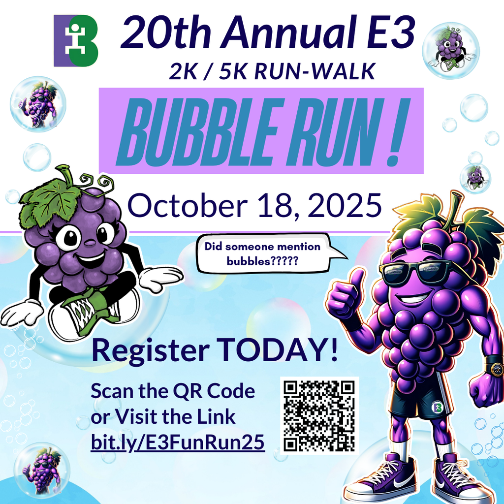 🎉 It’s that time of year—the E3 Fun Run is back! 🎉 Join us for the 20th Annual E3 Fun Run on Saturday, October 18, 2025, at Central Park. This year we’re adding extra excitement with bubbles on the course! 🫧 👉 Register by October 3, 2025 to secure your official Fun Run shirt. 🔗 Sign up on the district website or at bit.ly/E3FunRun25. It’s a great way to support our schools while having fun with family and friends. We can’t wait to see you there!