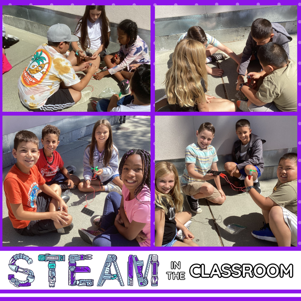 STEAMA in the Classroom Images: students working on a solar experiment