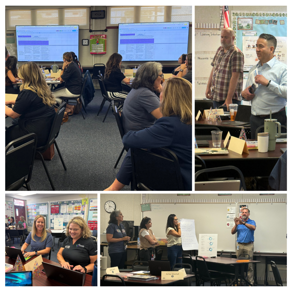 Photos of adult teachers in a classroom