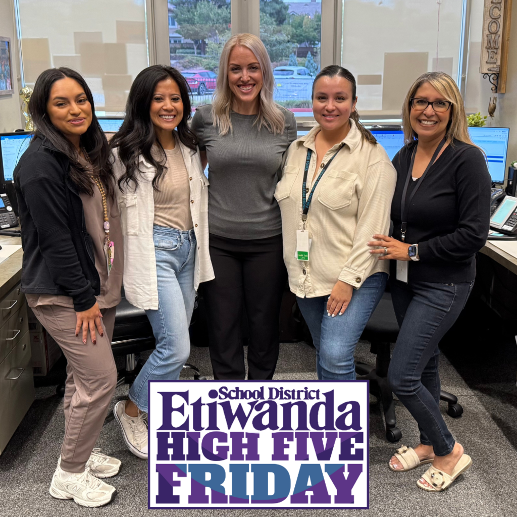 Text: High Five Friday Image: five woman in an office