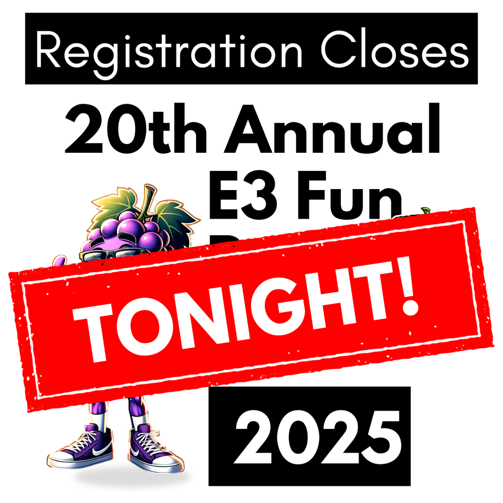 Tonight’s your last chance to register for the 20th Annual E3 Bubble Run! 🎉 Sign up at bit.ly/E3FunRun25 .  Shirt reservations have closed, but there’s still time to join the fun and support Etiwanda!