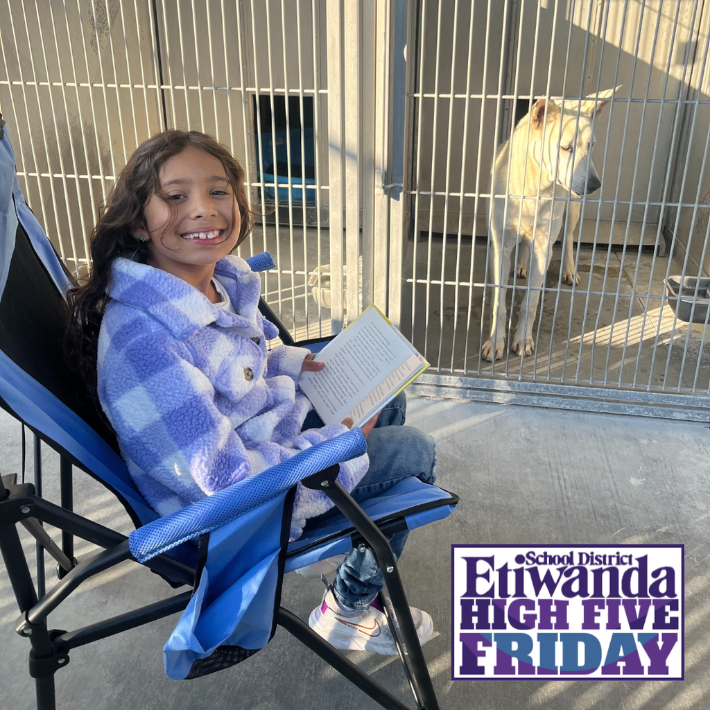 Text: Etiwanda School District High Five Friday