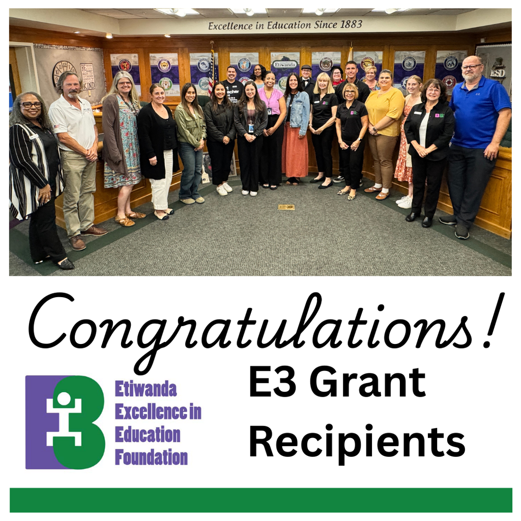 Text: Congratulations E3 Grant Recipients