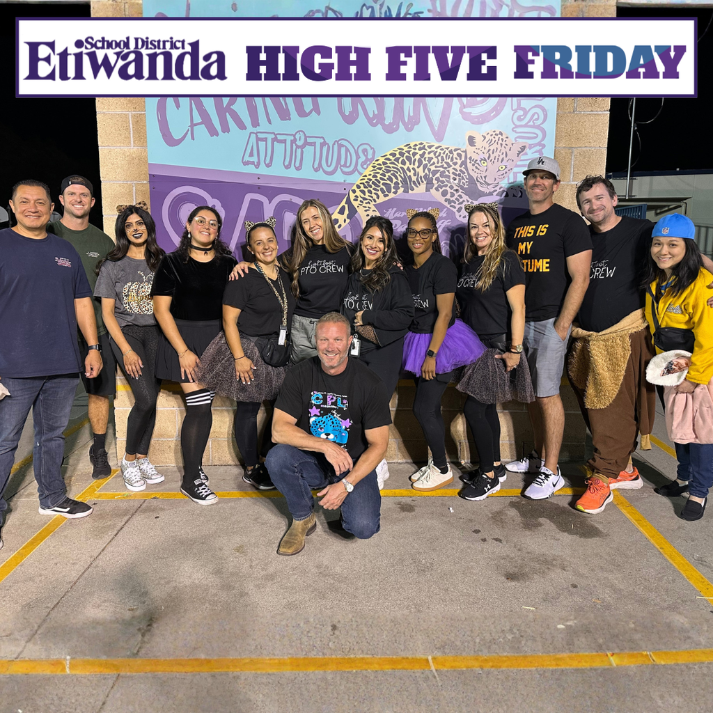 Text: High Five Friday, Image of a  lot of adults dressed in black