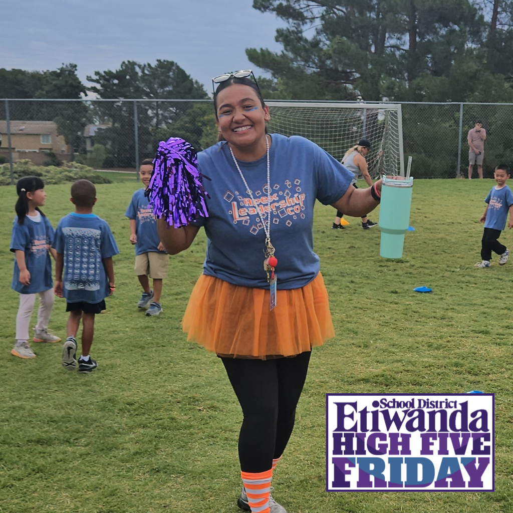 Text: Etiwanda School District - High Five Friday