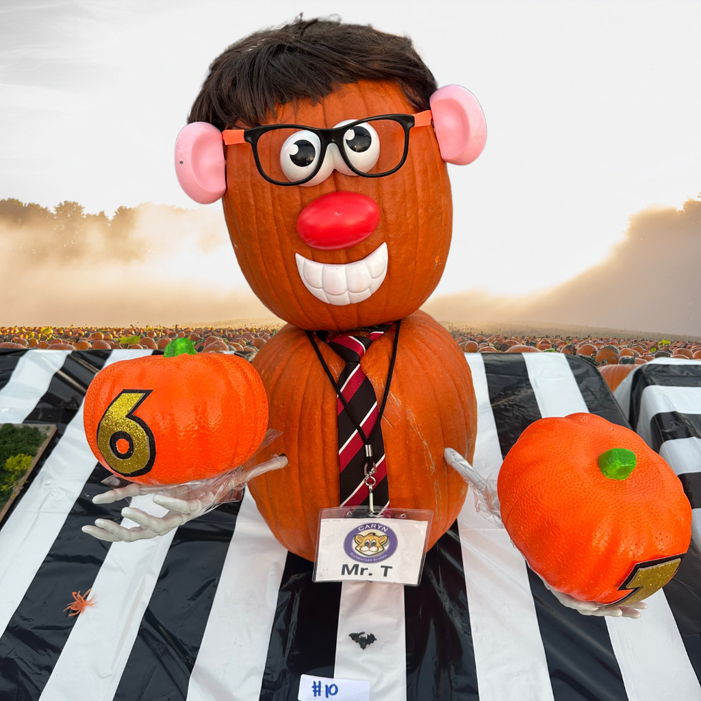 No words  - Image of a pumpkin dressed like a man