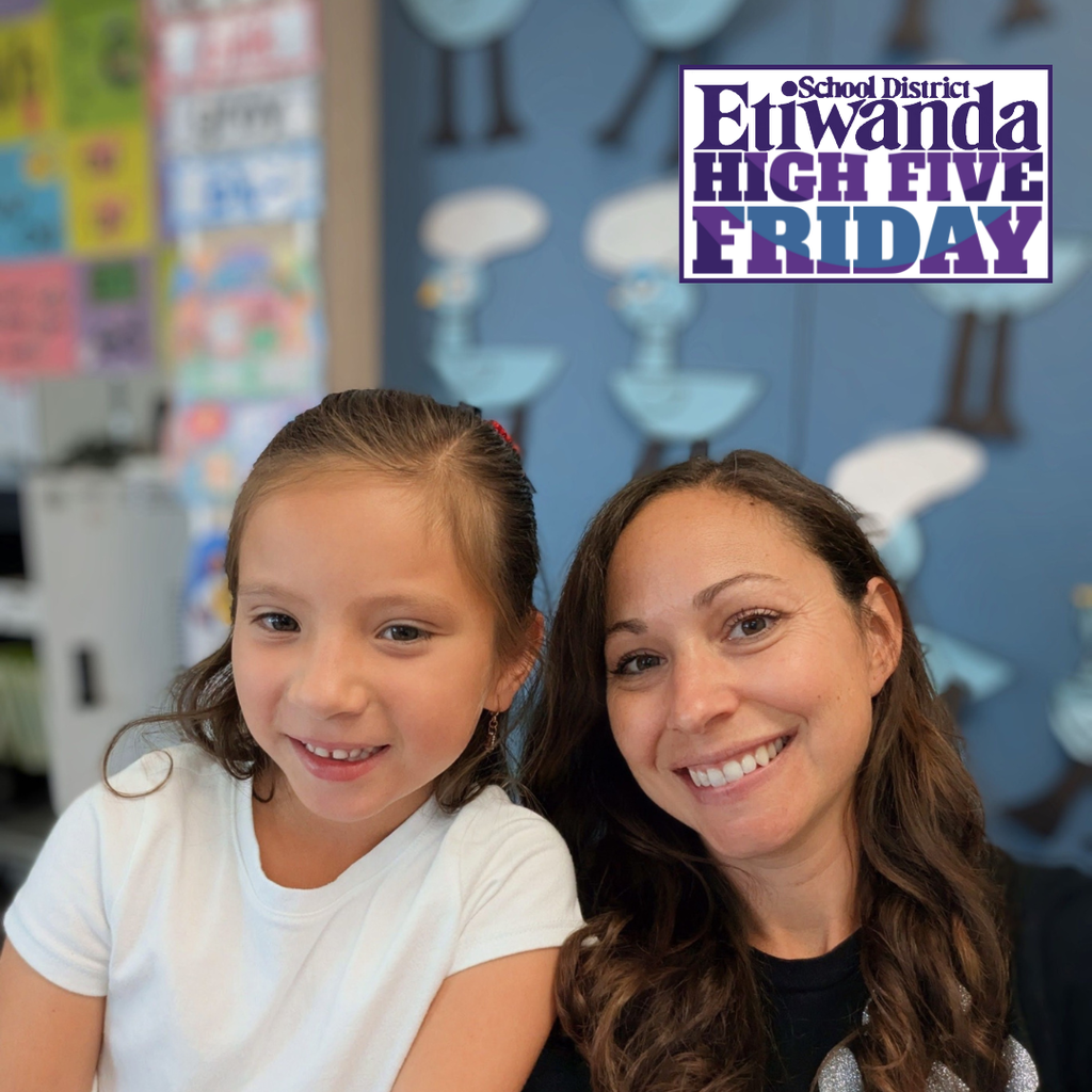 Text: High Five Friday Image: smiling female and child