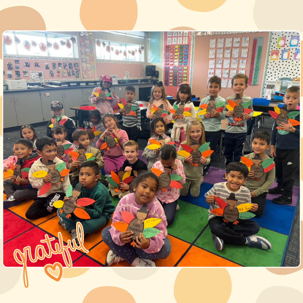 Text: Grateful Images: students holding turkeys
