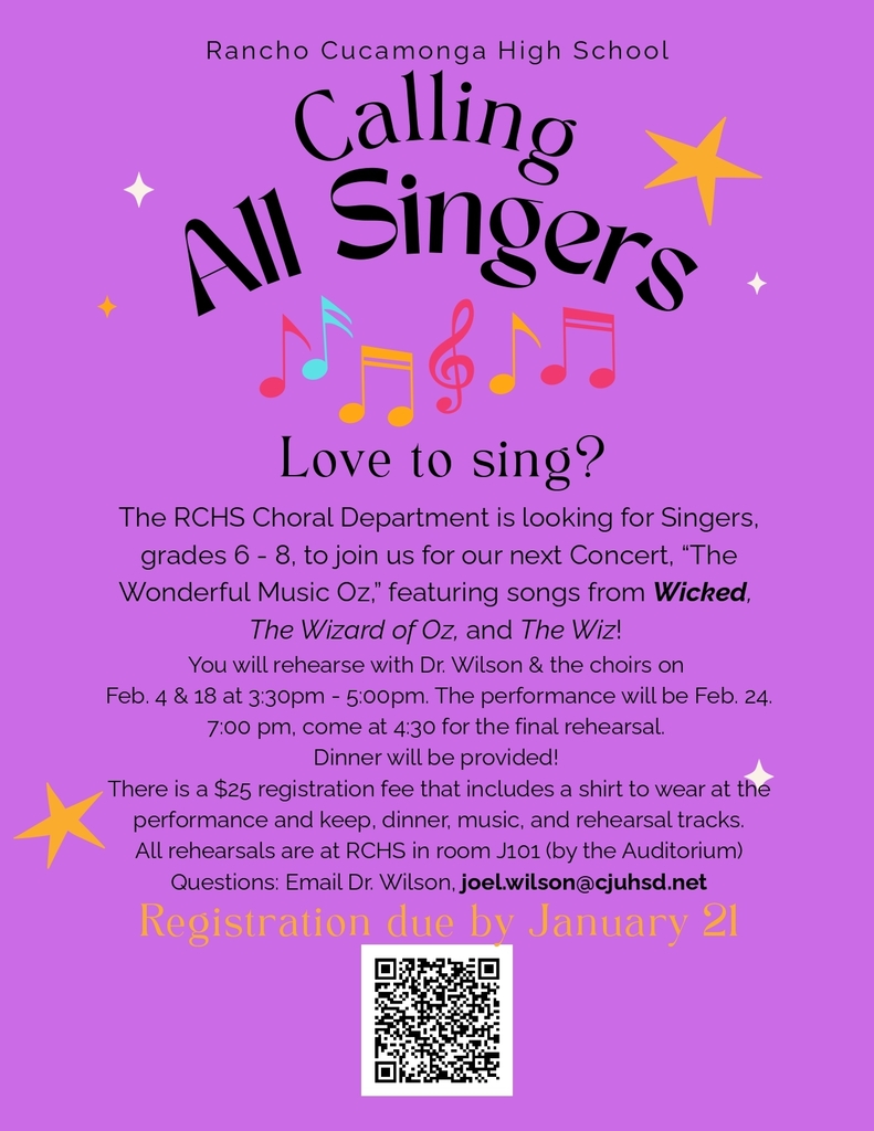 rchs choral department looking for singers