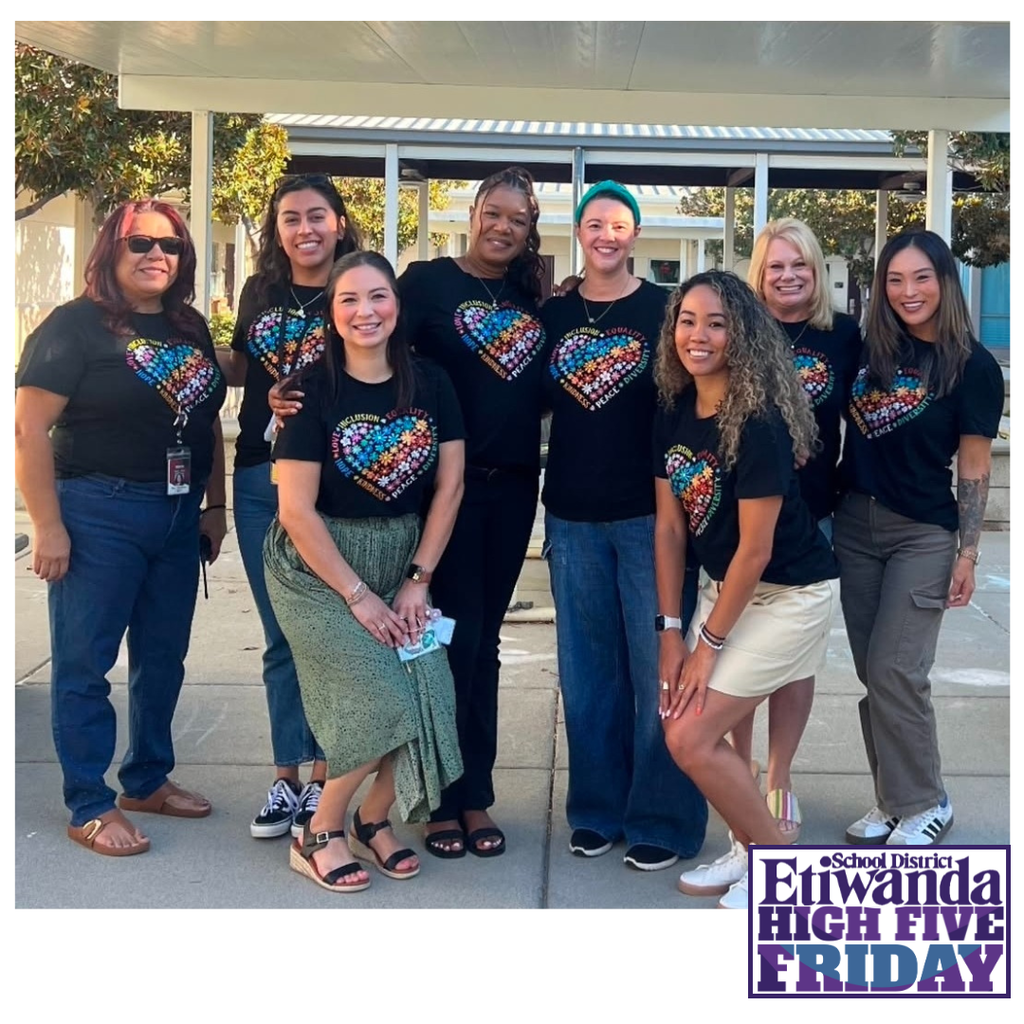 Text: High Five Friday Image Image 8 adults wearing black shirts smiling