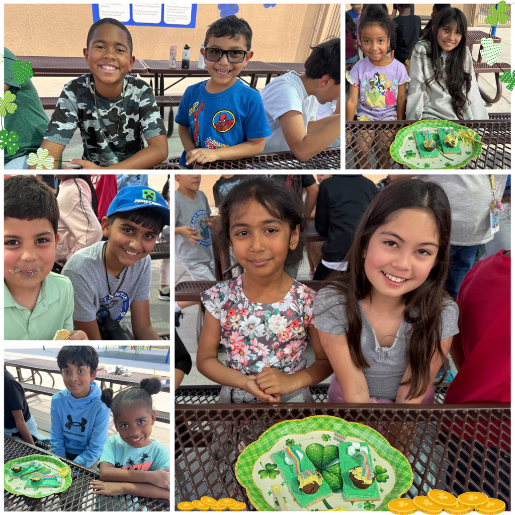 No text Image: students smiling and enjoying a treat 