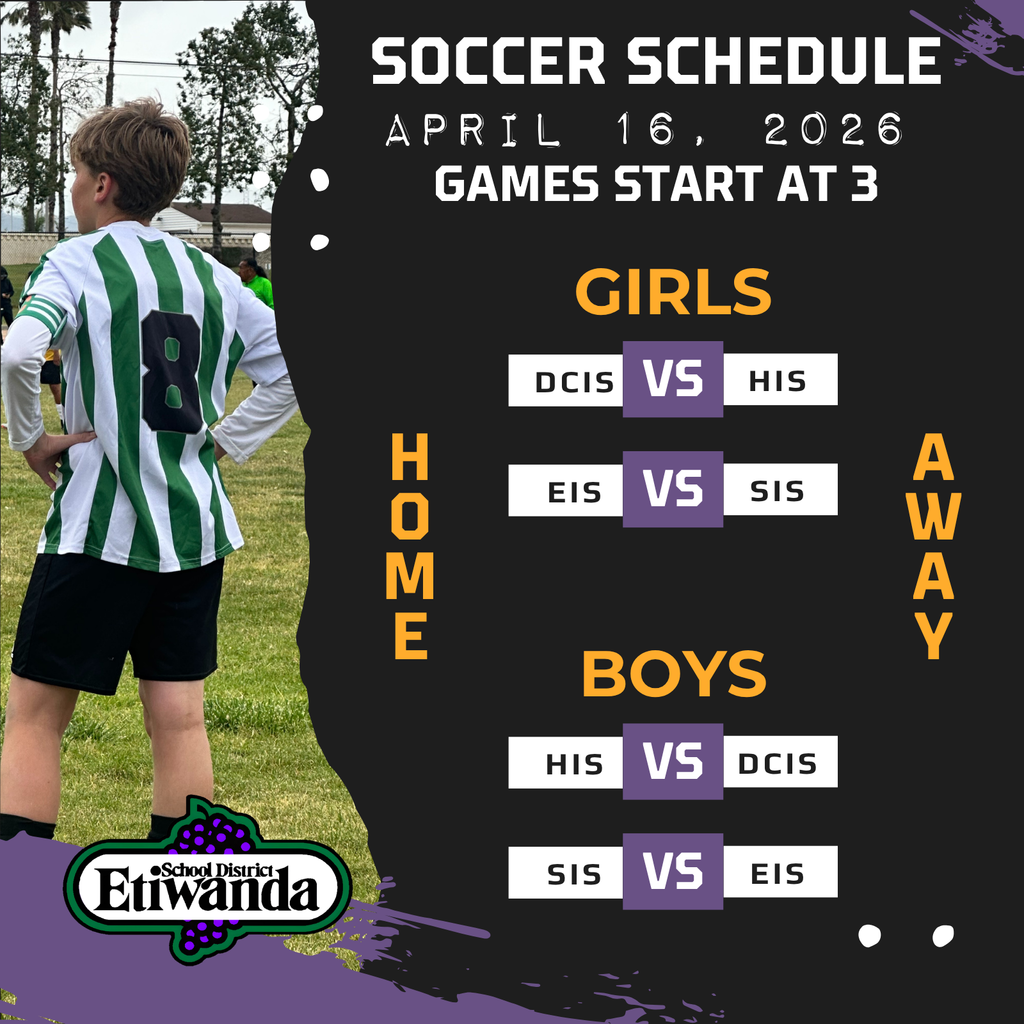 Text: Soccer Schedule - April  16, 2026. Schedule of games. Image of soccer player.