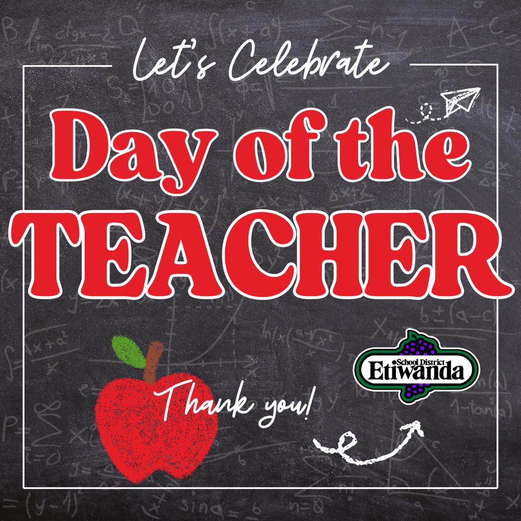 Text: Let's celebrate Day of the Teacher, Thank you, apple