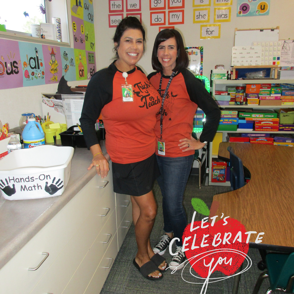 Text: Let's Celebrate you Image: two females wearing an orange shirt