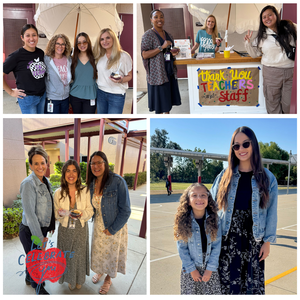 Text: Let's Celebrate you Images: of smiling adults and students .