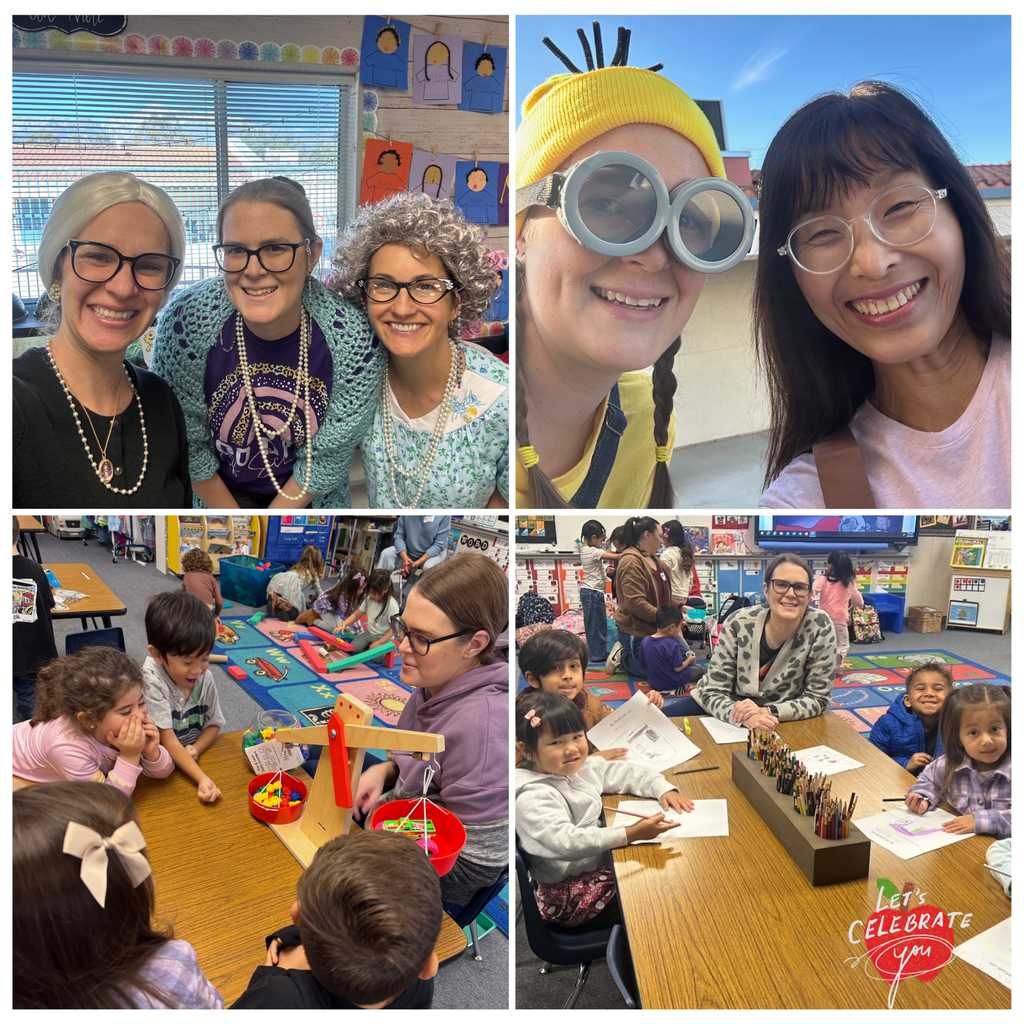 Text: Let's celebrate you Image: smiling adults with students in a classroom