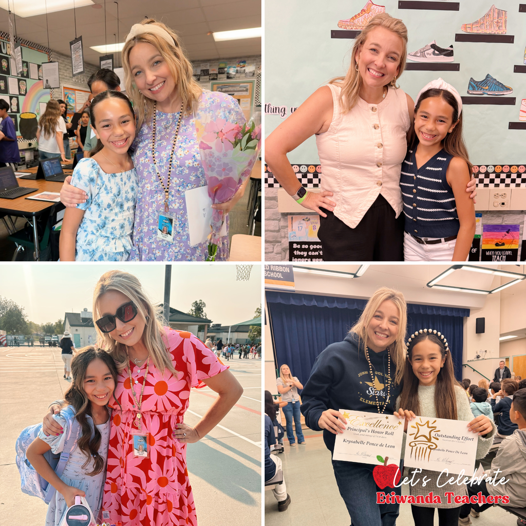 Text: Let's celebrate you Image: blonde female and girl student with brown hair smiling