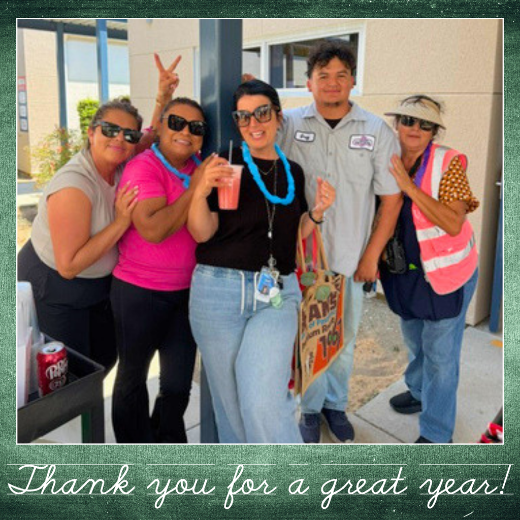 Text: thank you for a great year Image: 5 smiling adults