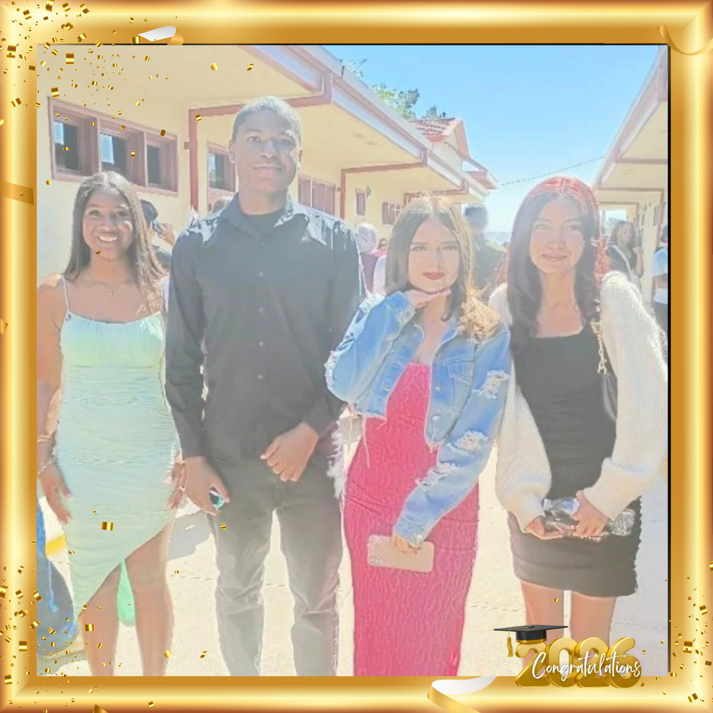 Text:  2026 Congratulations Imager: 4 smiling students
