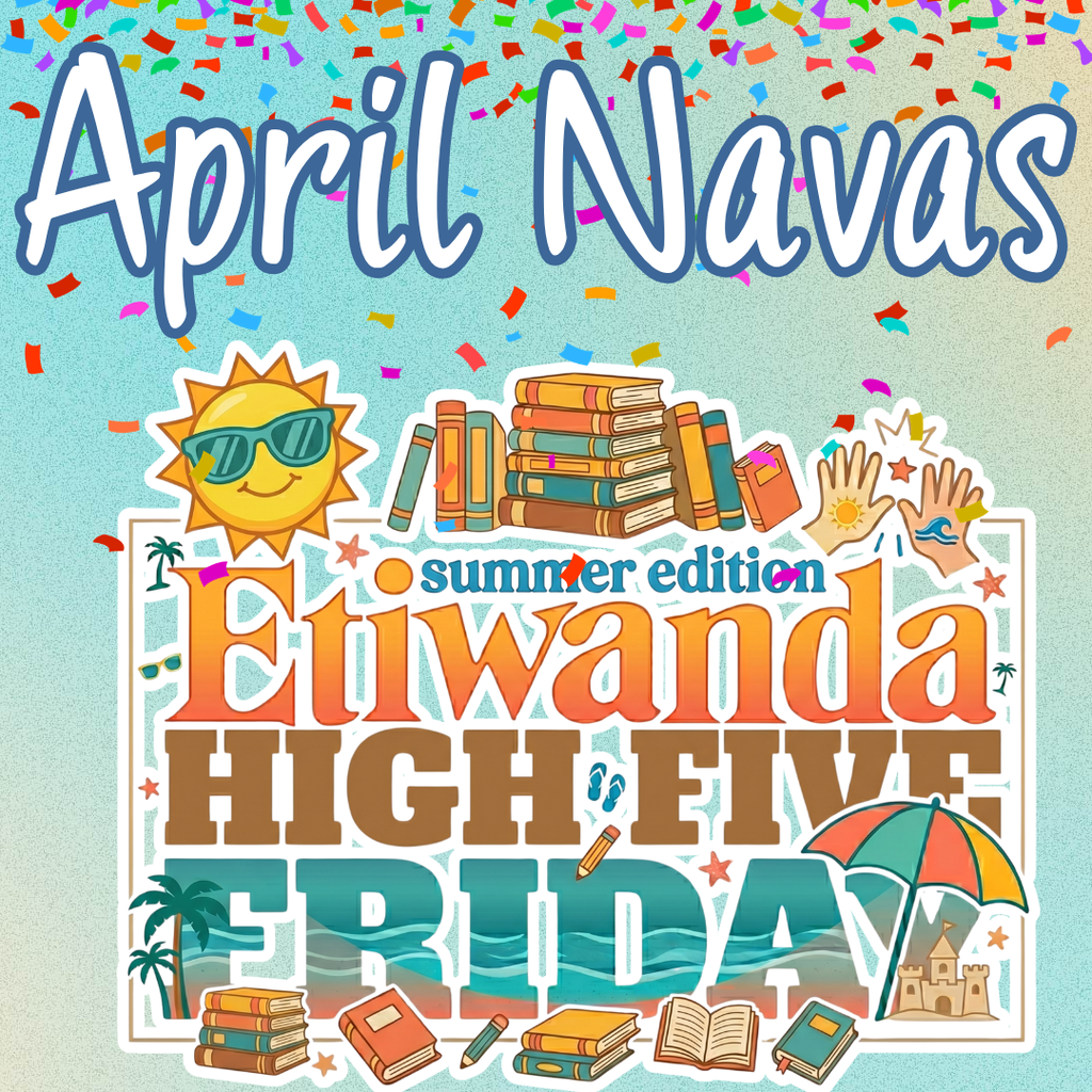 Text: April Navas , High Five Friday