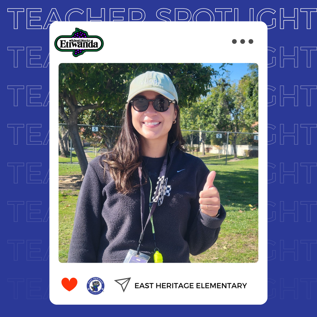 Text: Teacher spotlight East Heritage Elementary