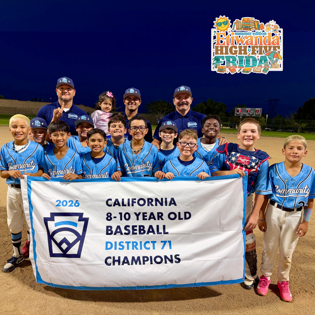 Text: California 8-10 Year Old baseball Champions Image: a baseball team wearing blue shirts