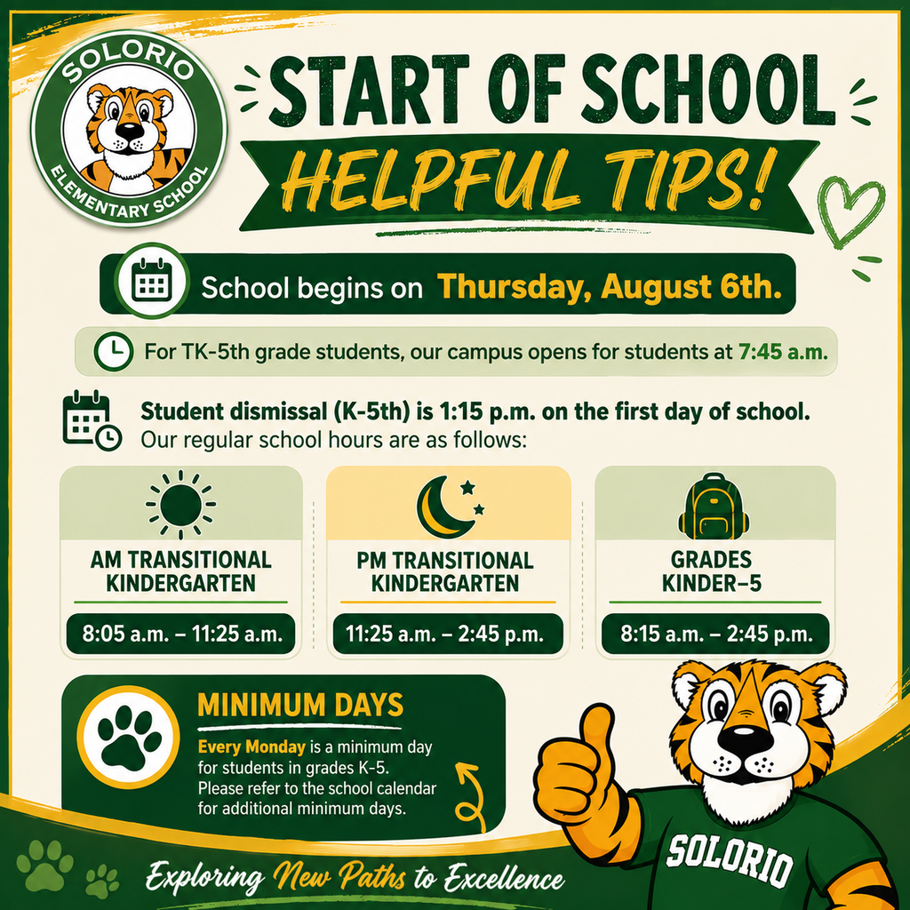 Start of School Helpful Tips
