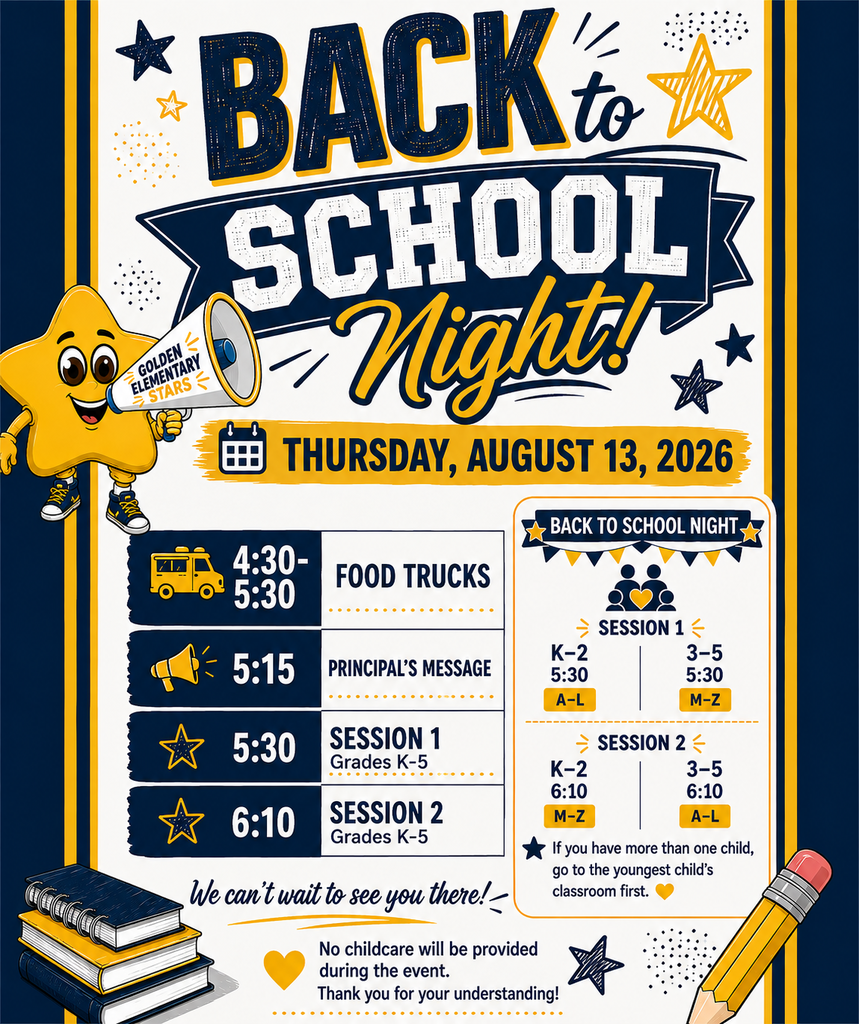 Back to School Night, Thursday August 13th 2026