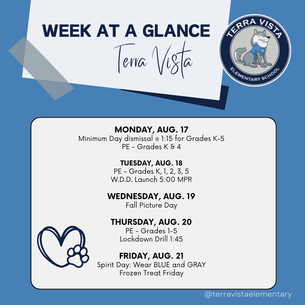 August 17-21 Week at a Glance
