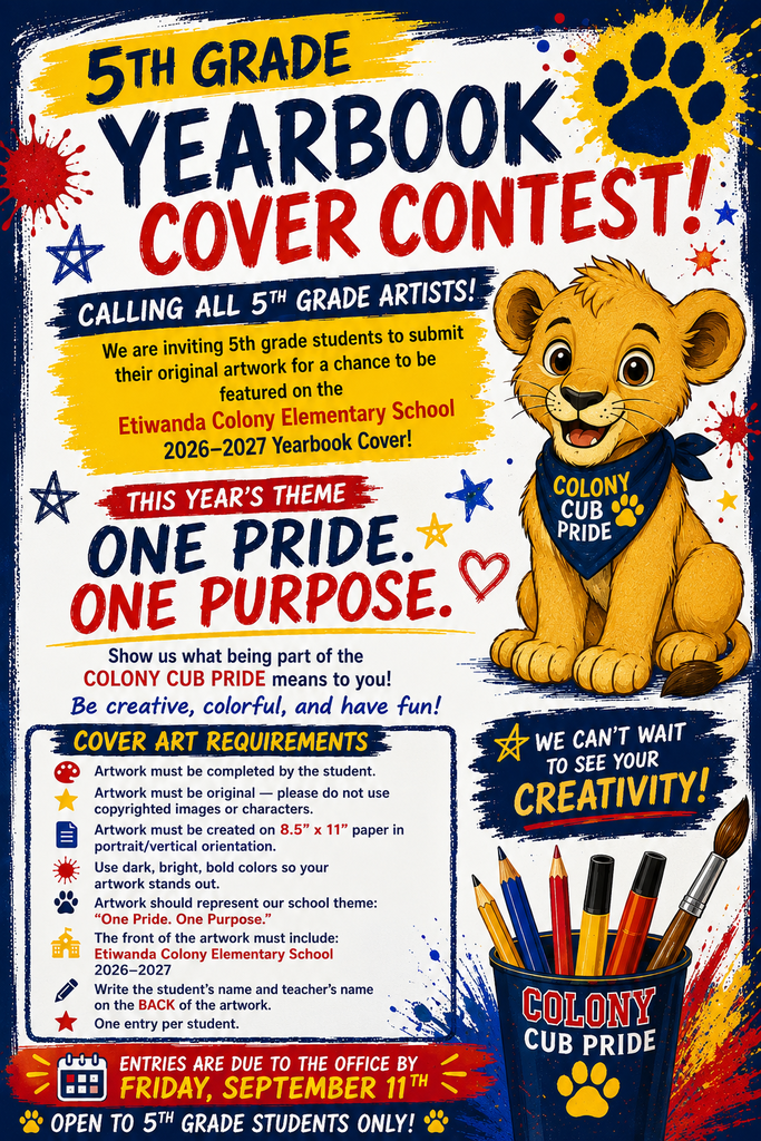 5th grade yearbook cover contest