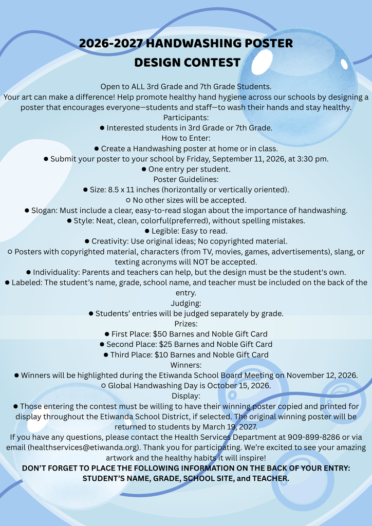 handwash poster contest