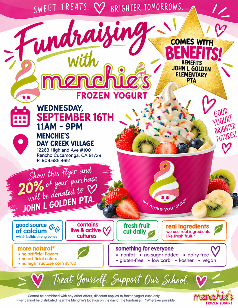 Join us at Menchie's for frozen yogurt