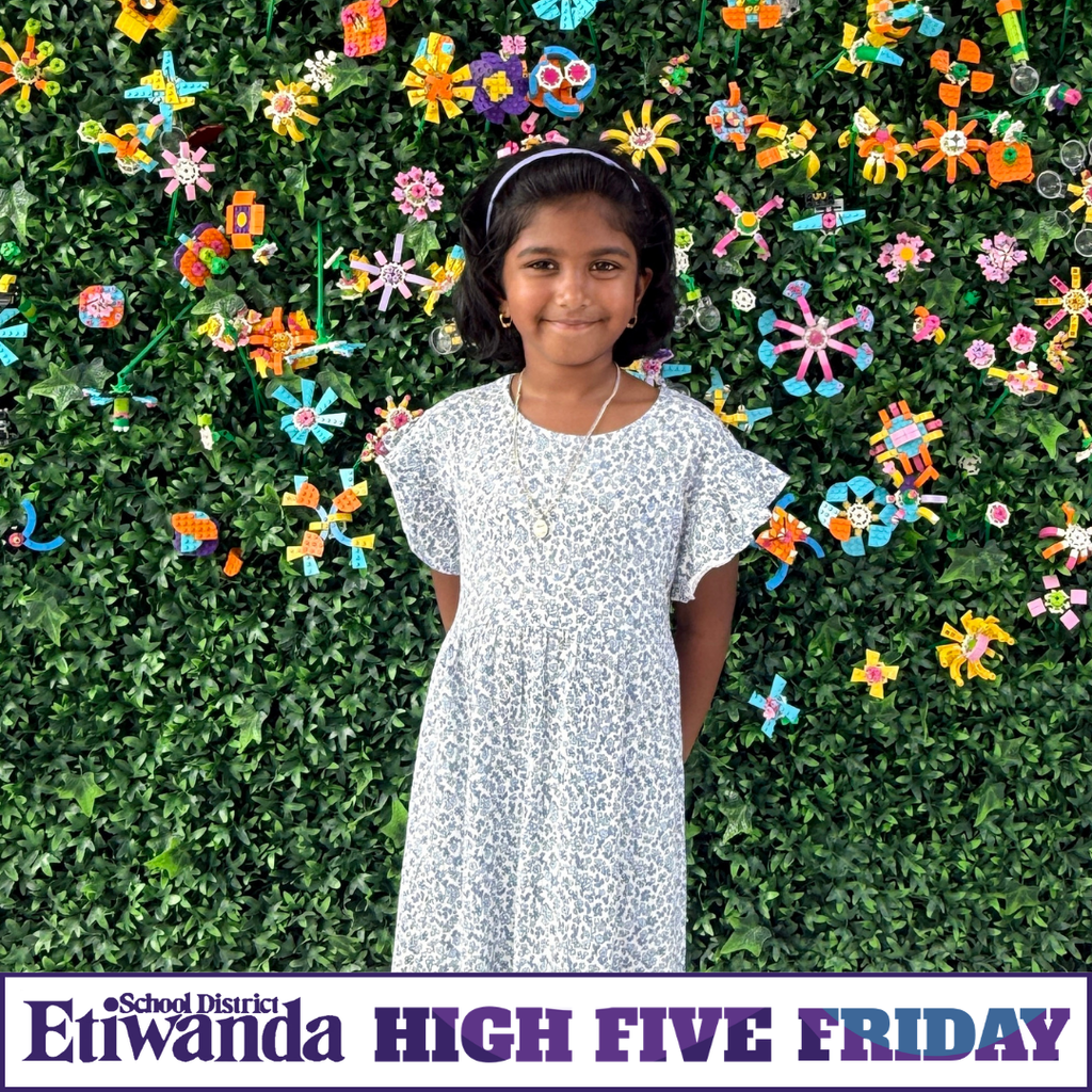 Text: Etiwanda School District High Five Friday