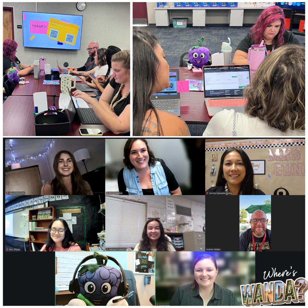 Text: Where's Wanda Images: adults men and women smiling in a classroom working