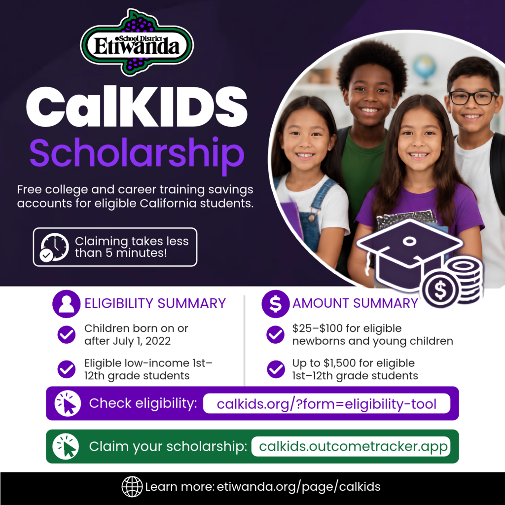 Info regarding CalKids, Image of smiling students