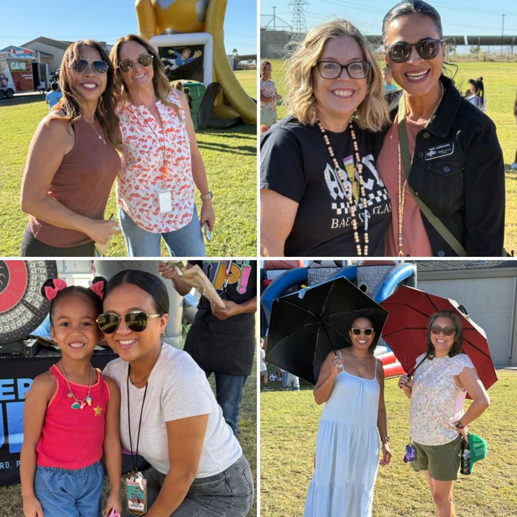 no text four images of smiling teachers