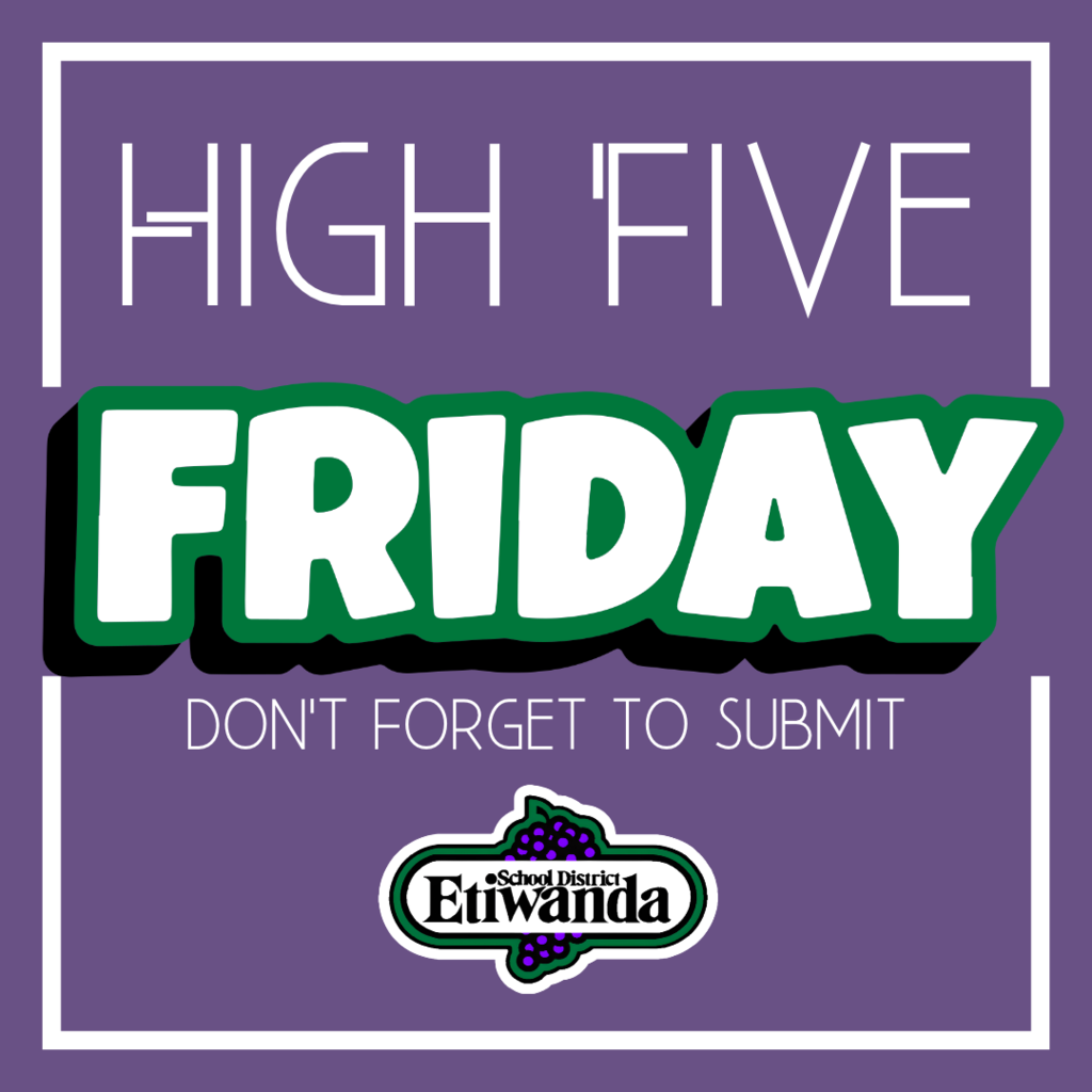 Text: High Five Friday, Etiwanda logo image