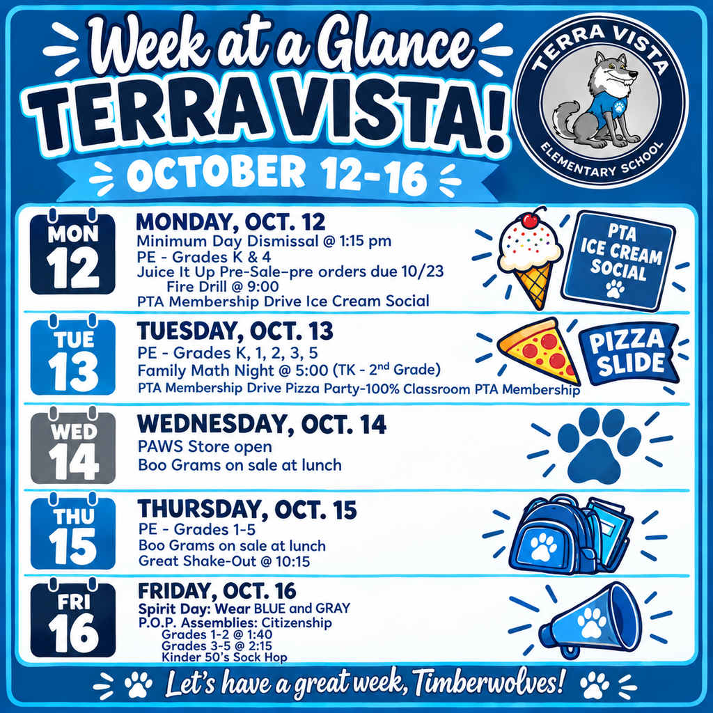 Week at a Glance October 12th-16th