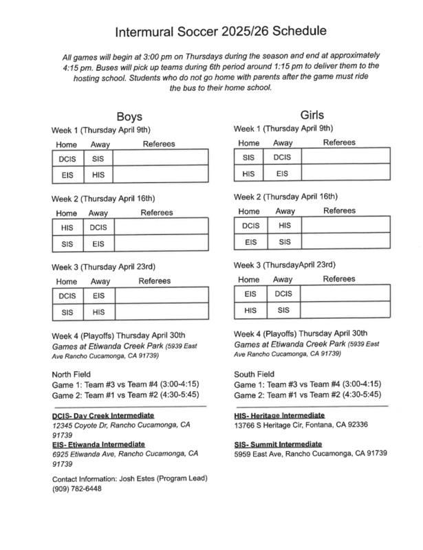 image of soccer schedule 