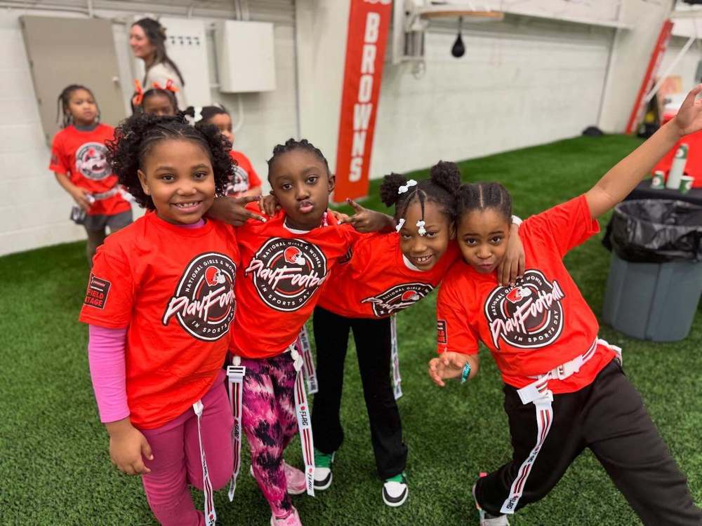 Euclid Girls at Browns Flag Football Camp