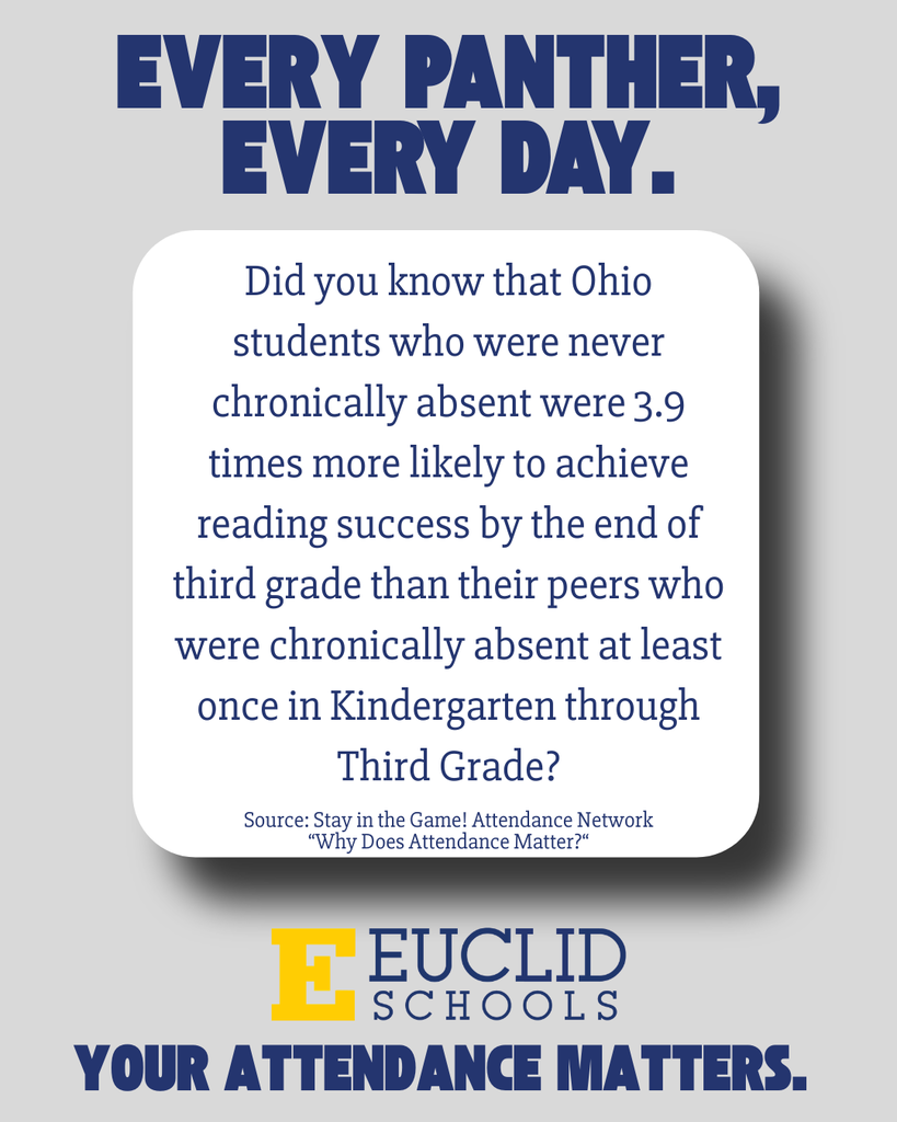 An advertisement with a gray background displays a white box with a yellow border. It includes text about attendance and reading success.