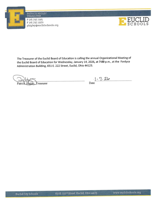 Organizational Meeting Call