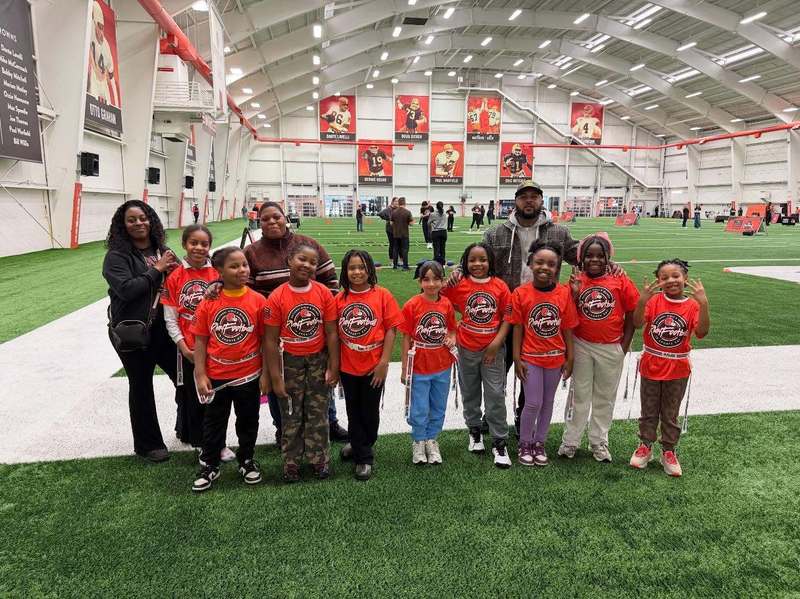 Euclid Girls at Browns Flag Football Camp
