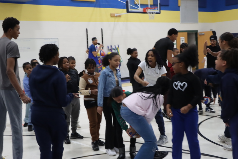 Students playing a game during the BBB.