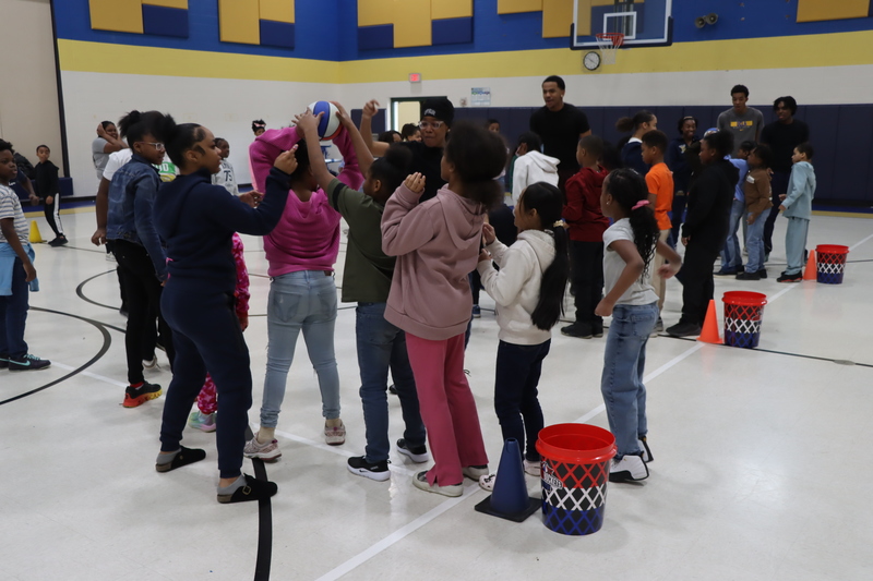 Students playing a game during the BBB.