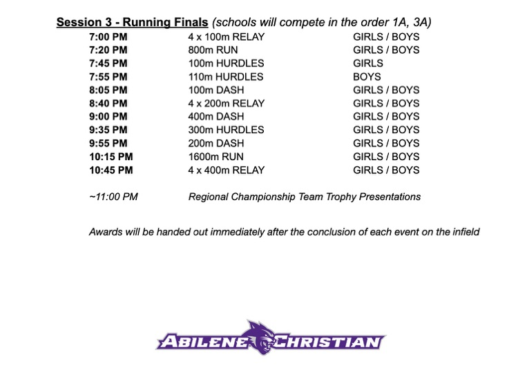 updated schedule
