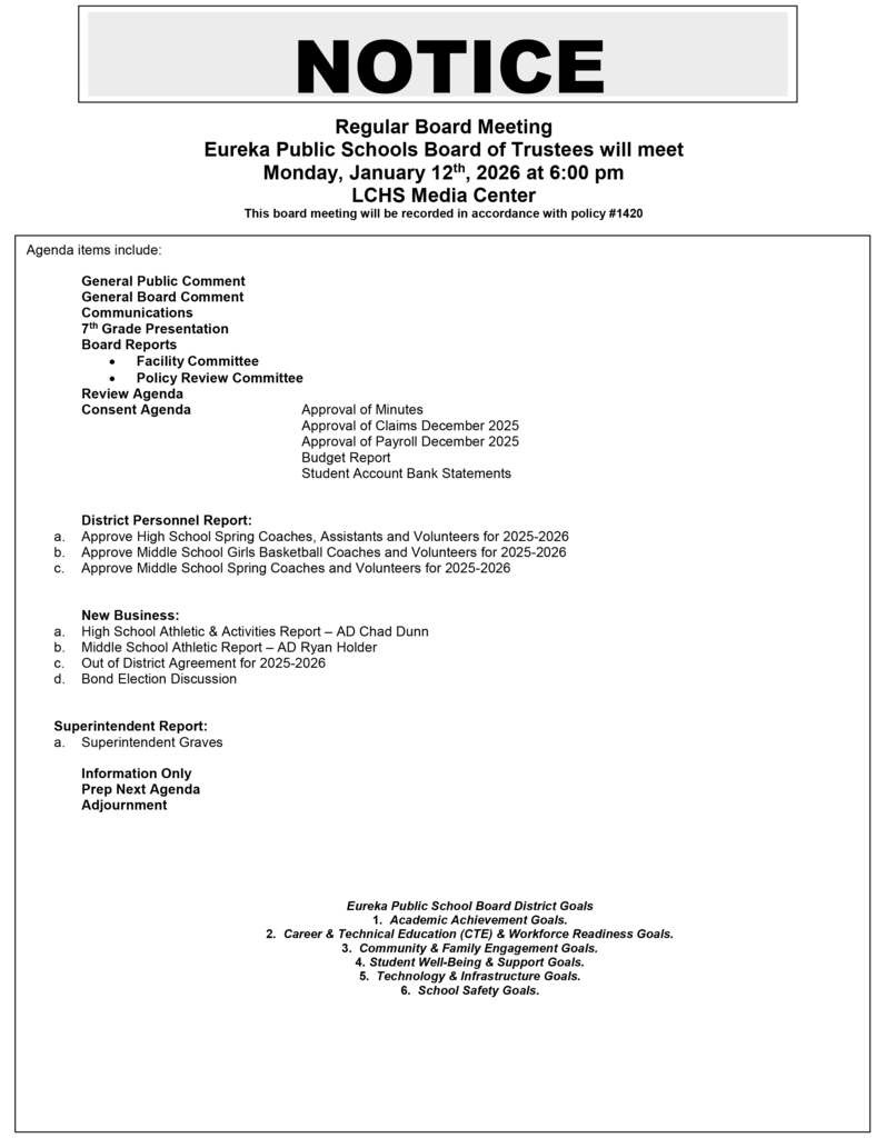 school board meeting notice