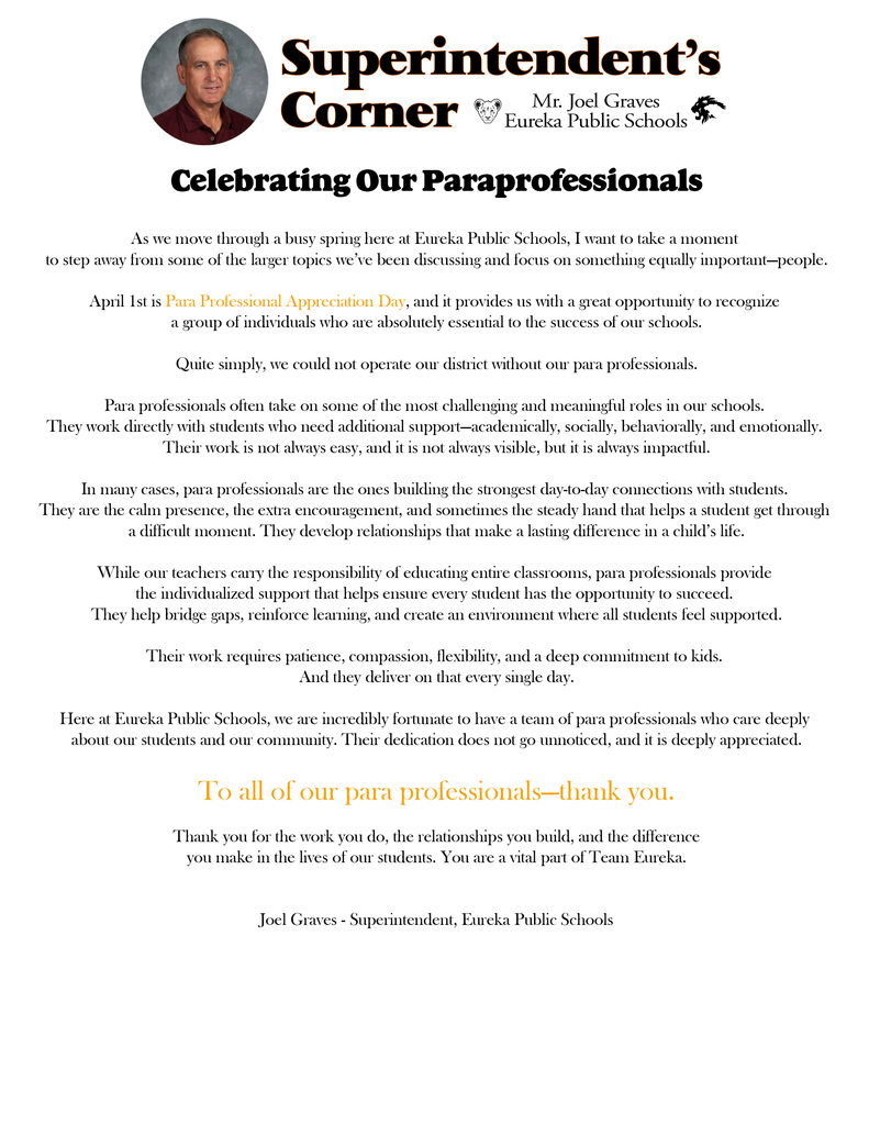 superintendent corner